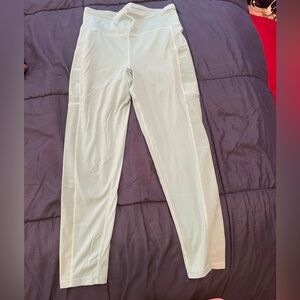 Crane Light Blue Athletic Leggings feat mesh side panels size medium